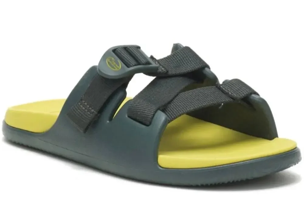 Chaco Chillos Slide Waterproof Sandals Kids 4 Scarab Gray & Lime